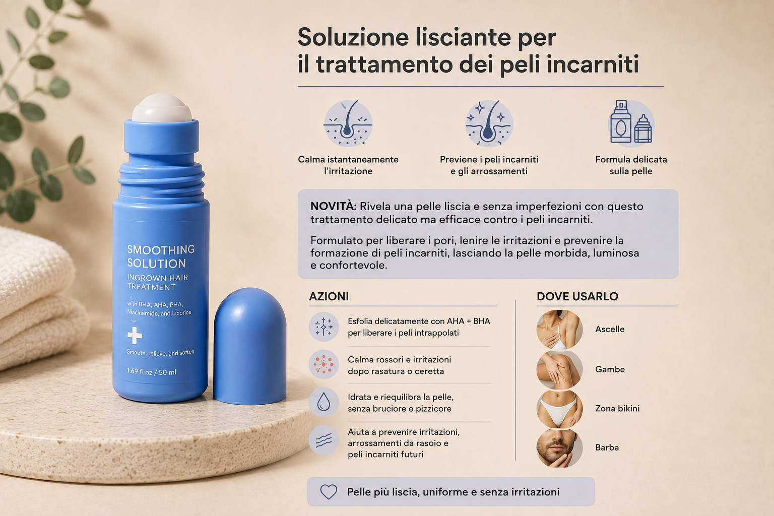 Anti Peli Incarniti & Levigante Post-Depilazione